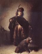 Self-Portrait with Dog Rembrandt van rijn